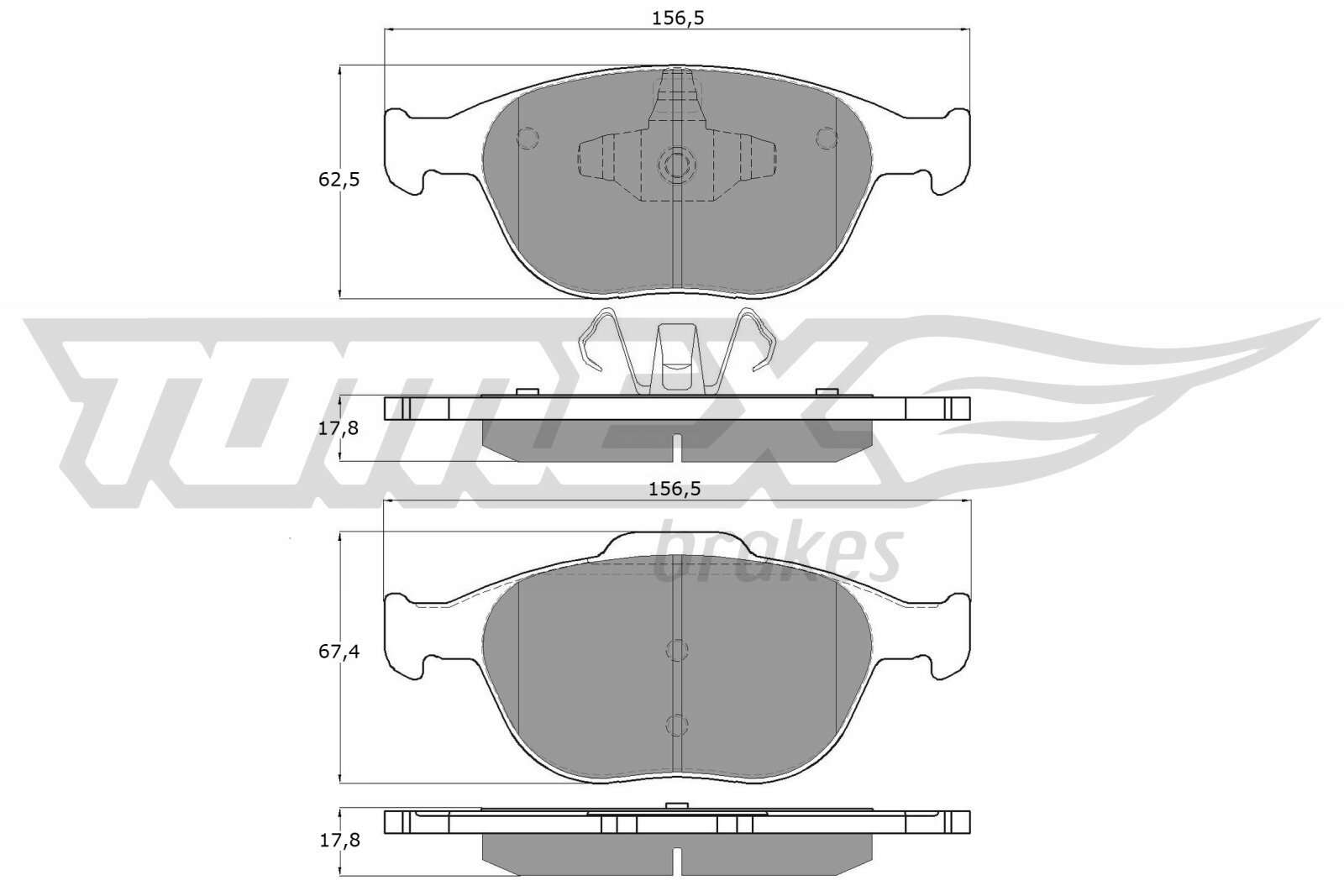 Sada brzdových platničiek kotúčovej brzdy TOMEX Brakes